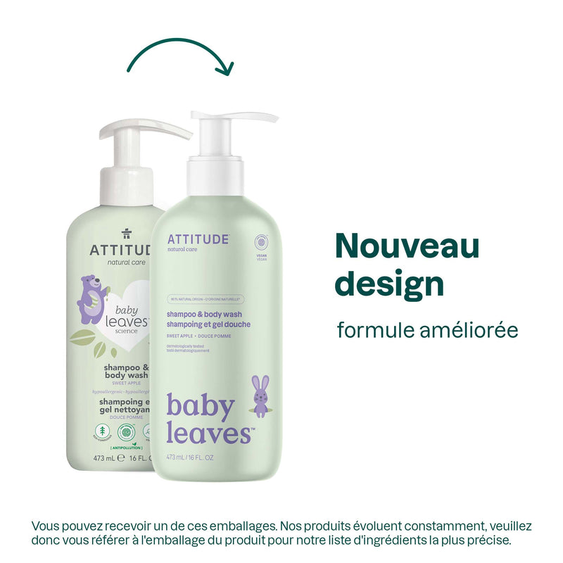 16614 ATTITUDE Baby Leaves™ - Shampooing bébé 2 en 1 - Certifié EWG - Douce pomme _fr?