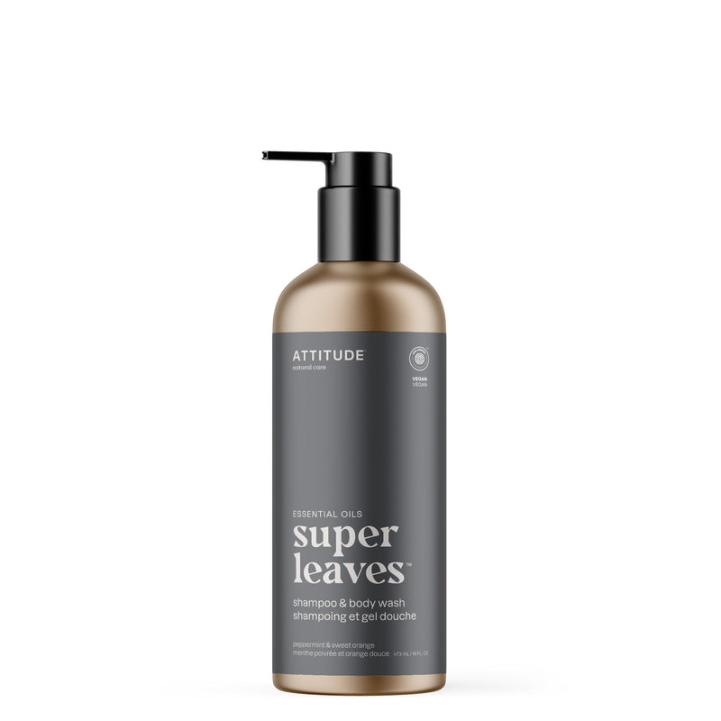 ATTITUDE Super Leaves Essential oils shampoo body wash Peppermint and sweet orange 19004_en?_main? 473mL