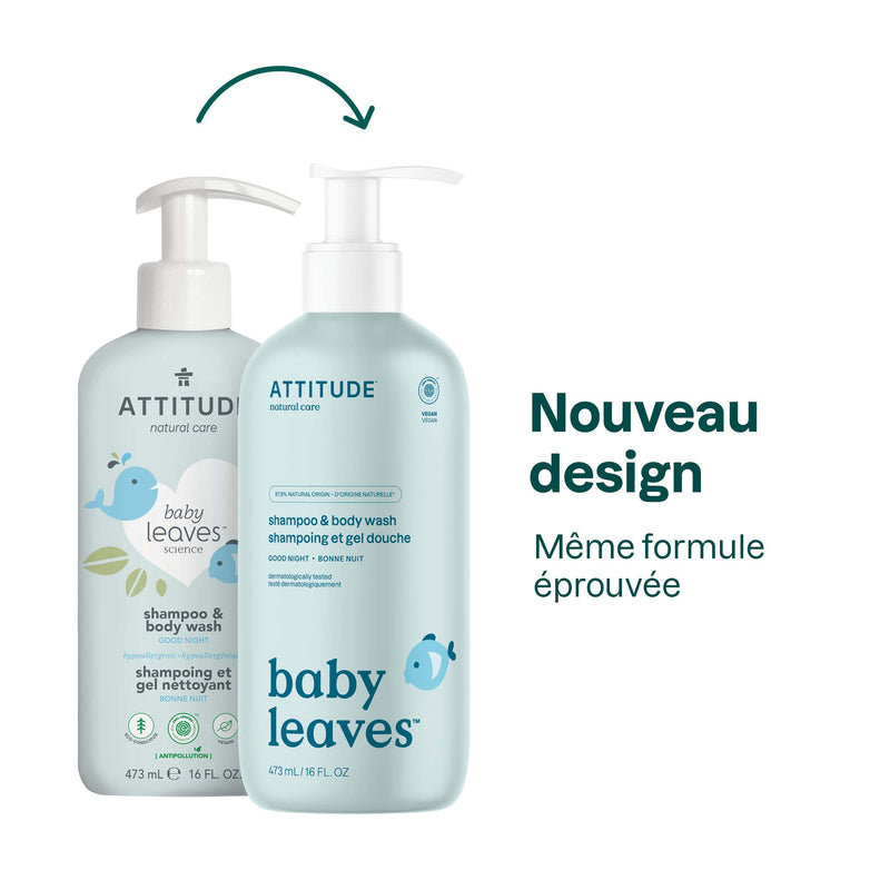 16613 ATTITUDE Baby Leaves™ - Shampooing bébé 2 en 1 - Certifié EWG - Bonne nuit _fr?