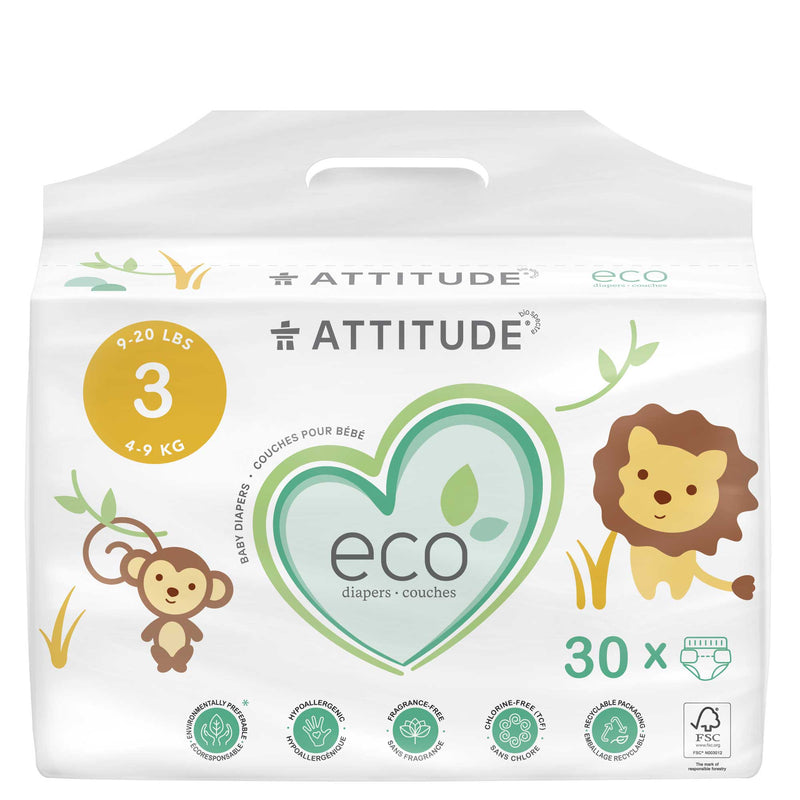 ATTITUDE Eco-friendly Biodegradable Diapers (size 3) - & Disposable 16230_en?_main? Size 3 (Weight 9-20 lbs) / 1 unit