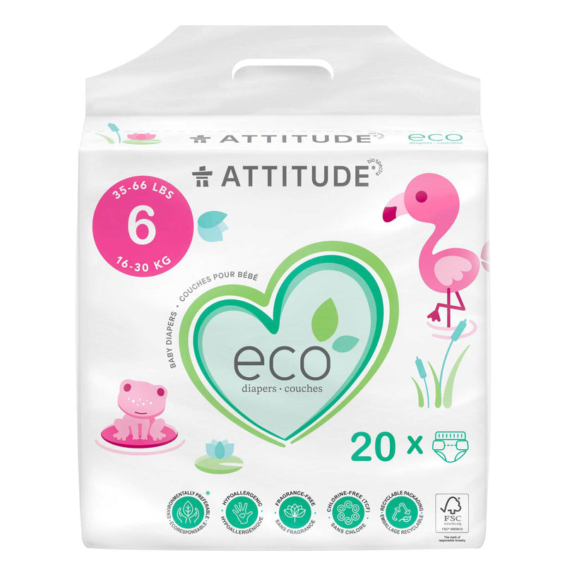 ATTITUDE Eco-friendly Biodegradable Diapers (size 6) - & Disposable 16260_en?_main? Size 6 (Weight 35-66 lbs) / 1 unit