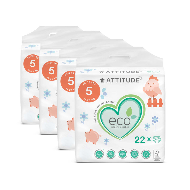 ATTITUDE Eco-friendly Biodegradable Diapers (size 5) - & Disposable BDL_4_16250_en?_main? Size 5 (Weight 24-55 lbs) / 4 units (5% discount)