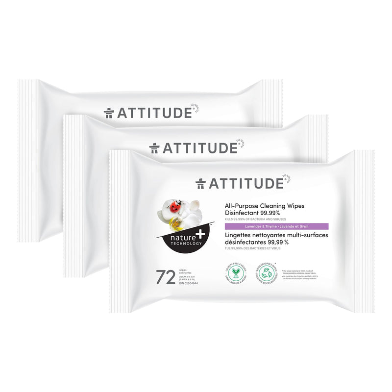 ATTITUDE Nature+ All-Purpose Cleaning Wipes Disinfectant 99.99% Lavender and thyme BDL_3_17910_en?_main? 3 units (24% discount)
