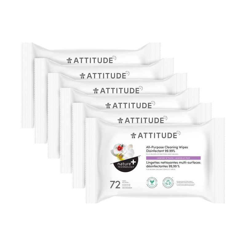 ATTITUDE Nature+ All-Purpose Cleaning Wipes Disinfectant 99.99% Lavender and thyme BDL_6_17910_en?_main? 6 units (28% discount)