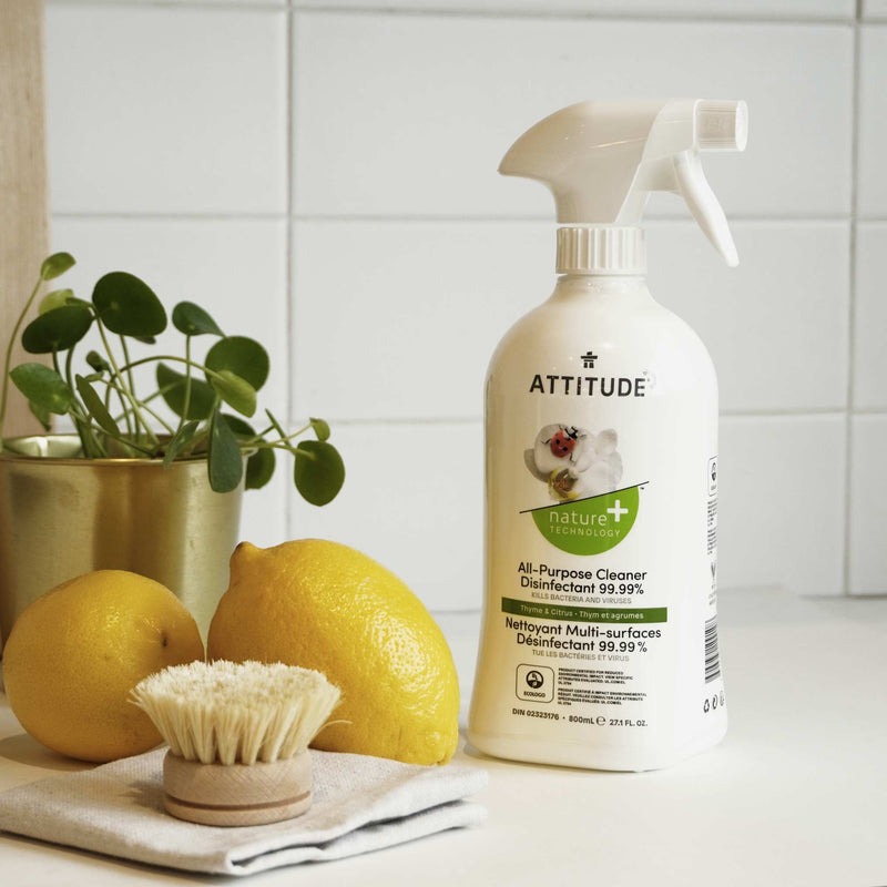 ATTITUDE Nature+ All Purpose Cleaner Disinfectant 99.9% Thyme & Citrus 10910_en?_hover? Thyme and Citrus / Bottle 800 mL