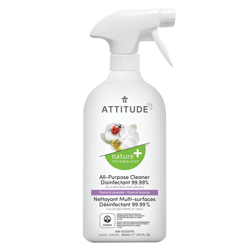ATTITUDE Nature+ All Purpose Cleaner Disinfectant 99.9% Thyme & Lavender 10912_en?_main? Lavender and Thyme / Bottle 800 mL