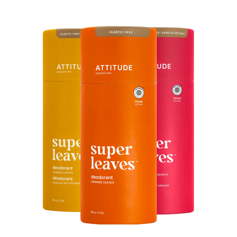 Ensemble de 3 déodorants zéro plastique : SUPER LEAVES™