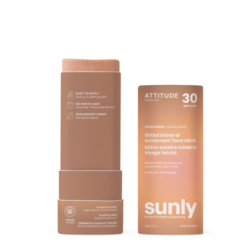 Tinted mineral sunscreen face stick SPF 30 : Sunly
