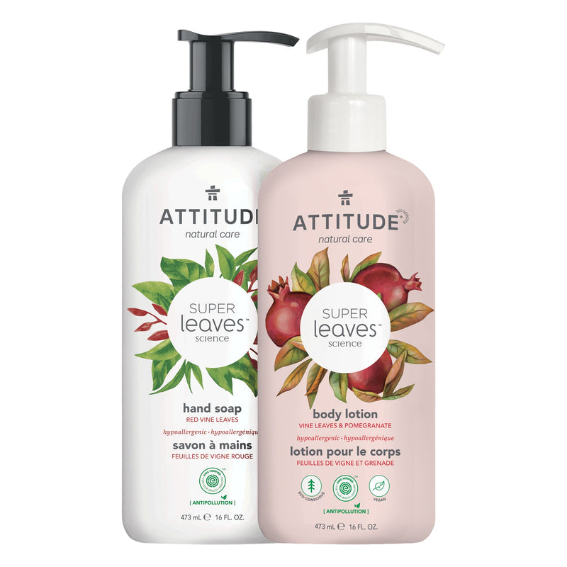 ATTITUDE Super Leaves™ - Bundle Liquid Hand Soap + Body Lotion - Vine Leaves and pomegranate_en?_main?