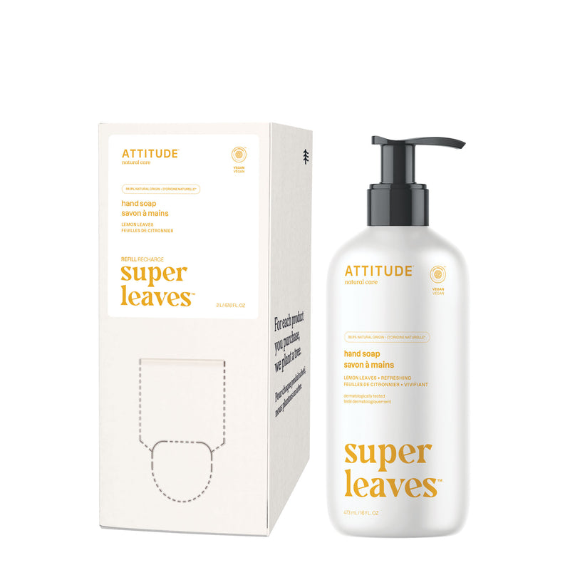 Liquid Hand Soap + Eco-Refill Eco-Packaging Bundle : SUPER LEAVES™