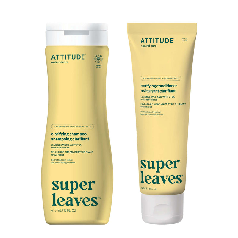 Clarifying shampoo and conditioner duo : SUPER LEAVES™