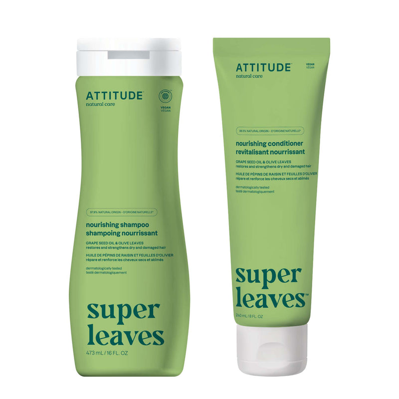 Duo shampoing et revitalisant nourrissant : SUPER LEAVES™