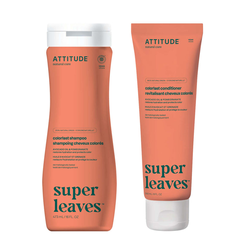Duo shampoing et revitalisant Cheveux colorés : SUPER LEAVES™