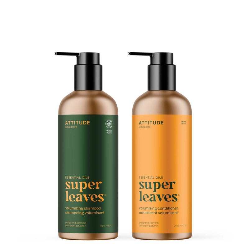 Volumizing Shampoo & Conditioner Infused with Essential Oils :  super leaves™ essential oils