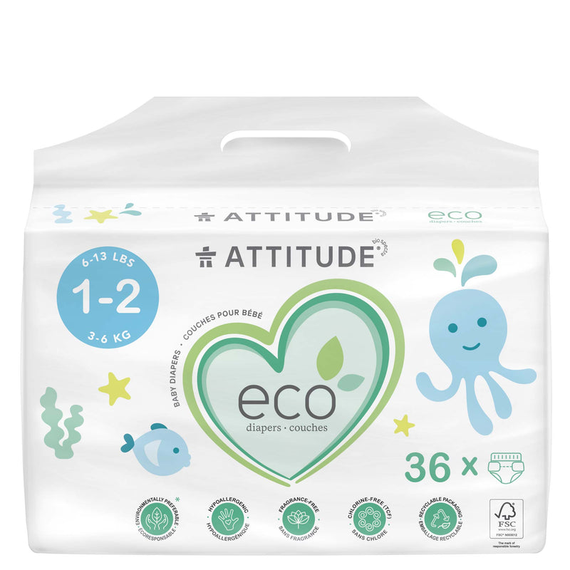 ATTITUDE Eco-friendly Biodegradable Diapers (size 1-2) - & Disposable 16220_en?_main? Size 1-2 (Weight 6-13 lbs) / 1 unit