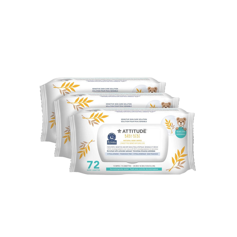 3 packs of ATTITUDE Baby Eczema Solution Baby Wipes Enriched with oatmeal BDL_3_60700 _en?_main? 3 units (20% discount)